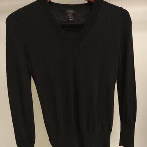 J. Crew Black V-Neck Sweater in Size Small